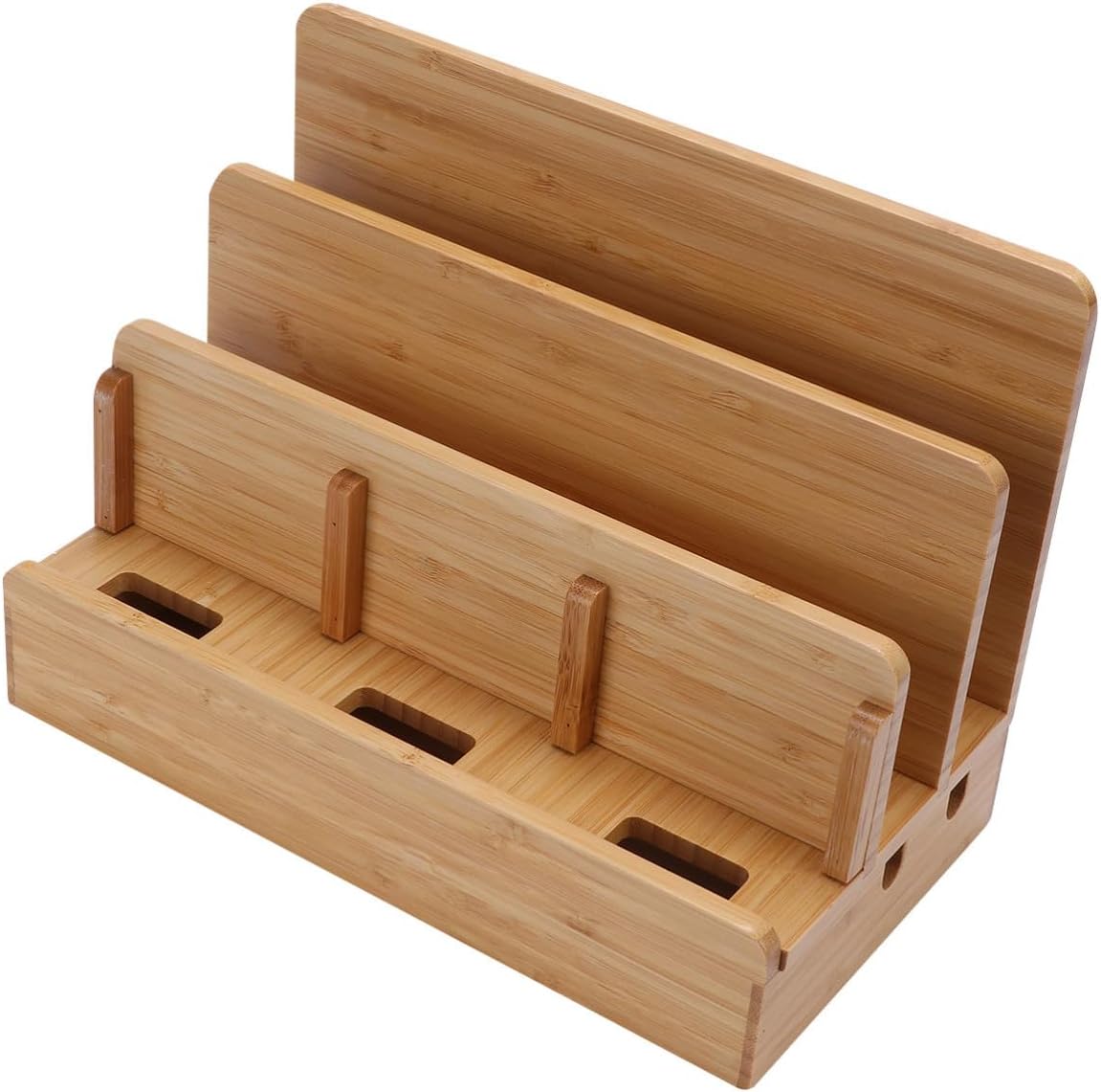 Xmas Phone Stands Charge Station Bamboo Wood Docking Organizer