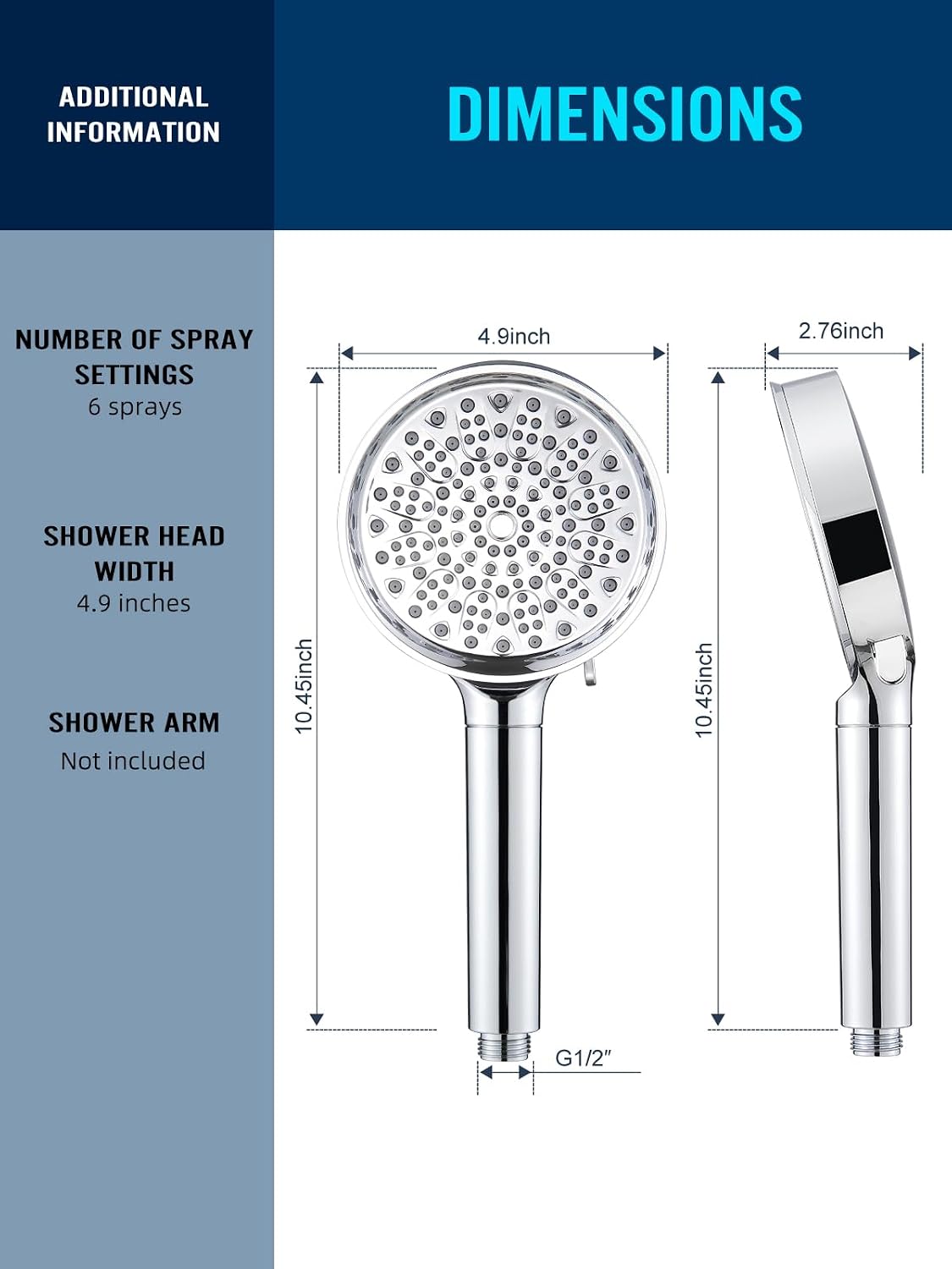 Cobbe Filtered Shower Head with Handheld, High Pressure 6 Spray Mode Showerhead with Filters, Water Softener Filters Beads for Hard Water - Remove Chlorine - Reduces Dry Itchy Skin, Chrome