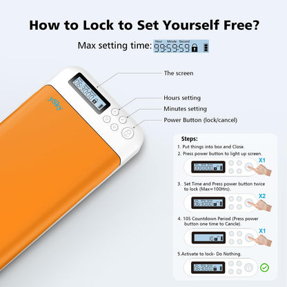 ySky Timed Lock Box, Portable Phone Locker with Self-Control Timer for iPhone, Android, Helping Kids, Students, Adults Focus Back, Mobile Phone Addiction Control (Green)