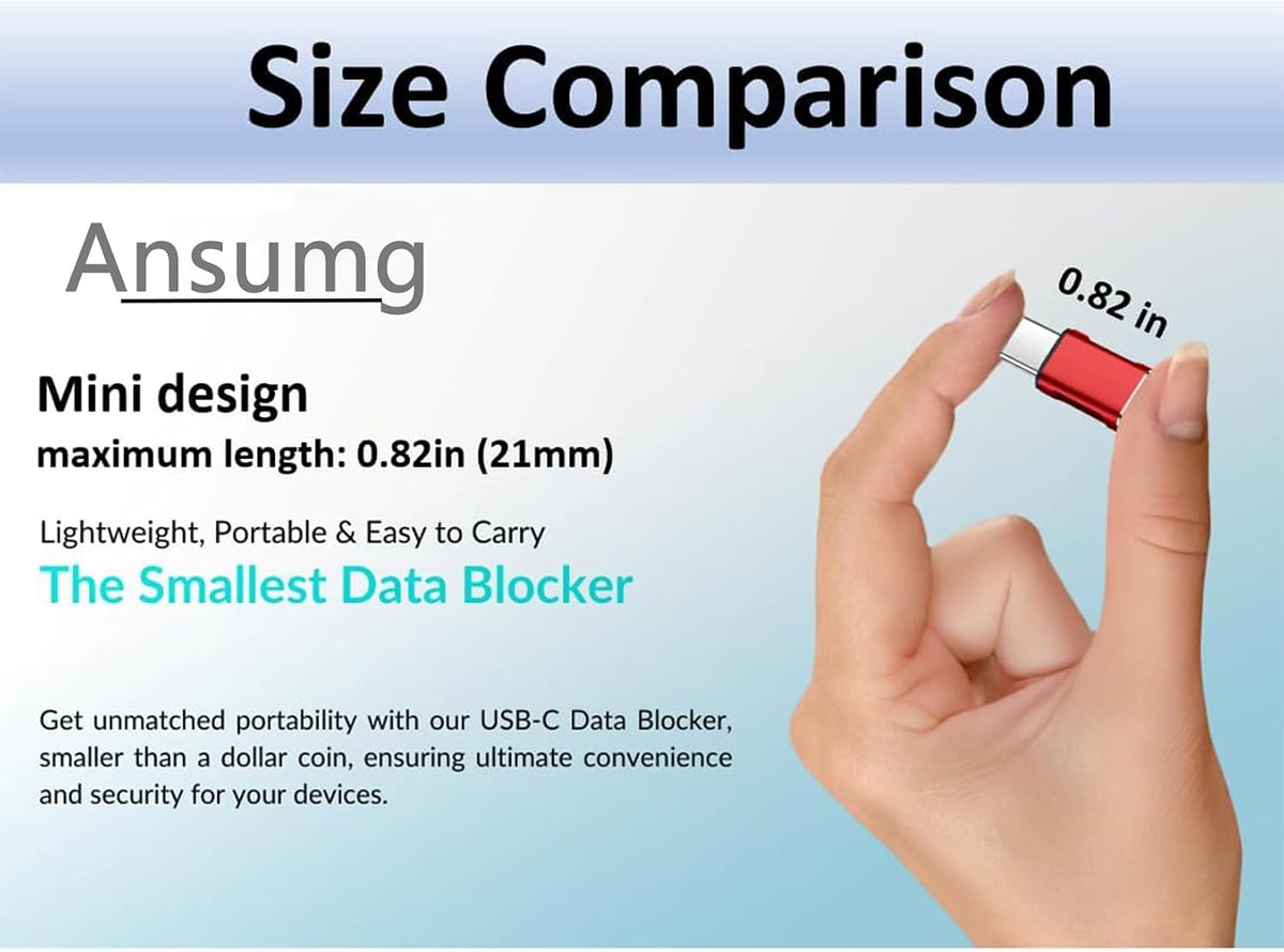 USB Data Blocker USB C Data Blocker for iphone15 16 17—Charge-Only
