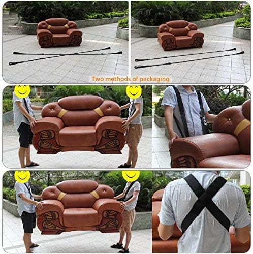 Moving Straps 2-Person Lifting and Moving System Adjustable Shoulder Lifting Carrying and Moving Straps Easily Move Lift Carry Secure Furniture Heavy Objects Orange