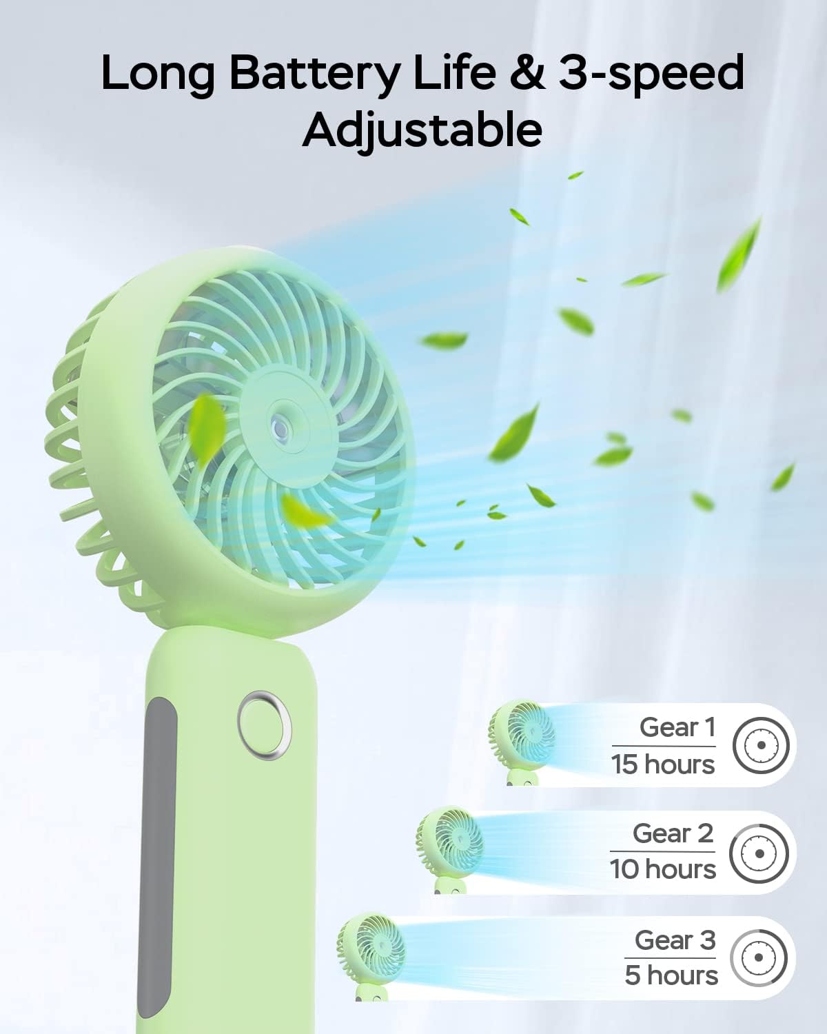 Portable Handheld Misting Fan, USB Rechargeable, Foldable with Water Tank, 3 Speeds, for Travel and Outdoors (purple)