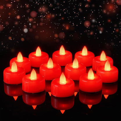 Amagic 12/24/50/100/150Pack Flameless LED Tea Lights Candles Battery Operated, Electric Fake Tealight Candles for Votive, Halloween, Christmas, Home Decor, Wedding, Table Decor (12Pack)