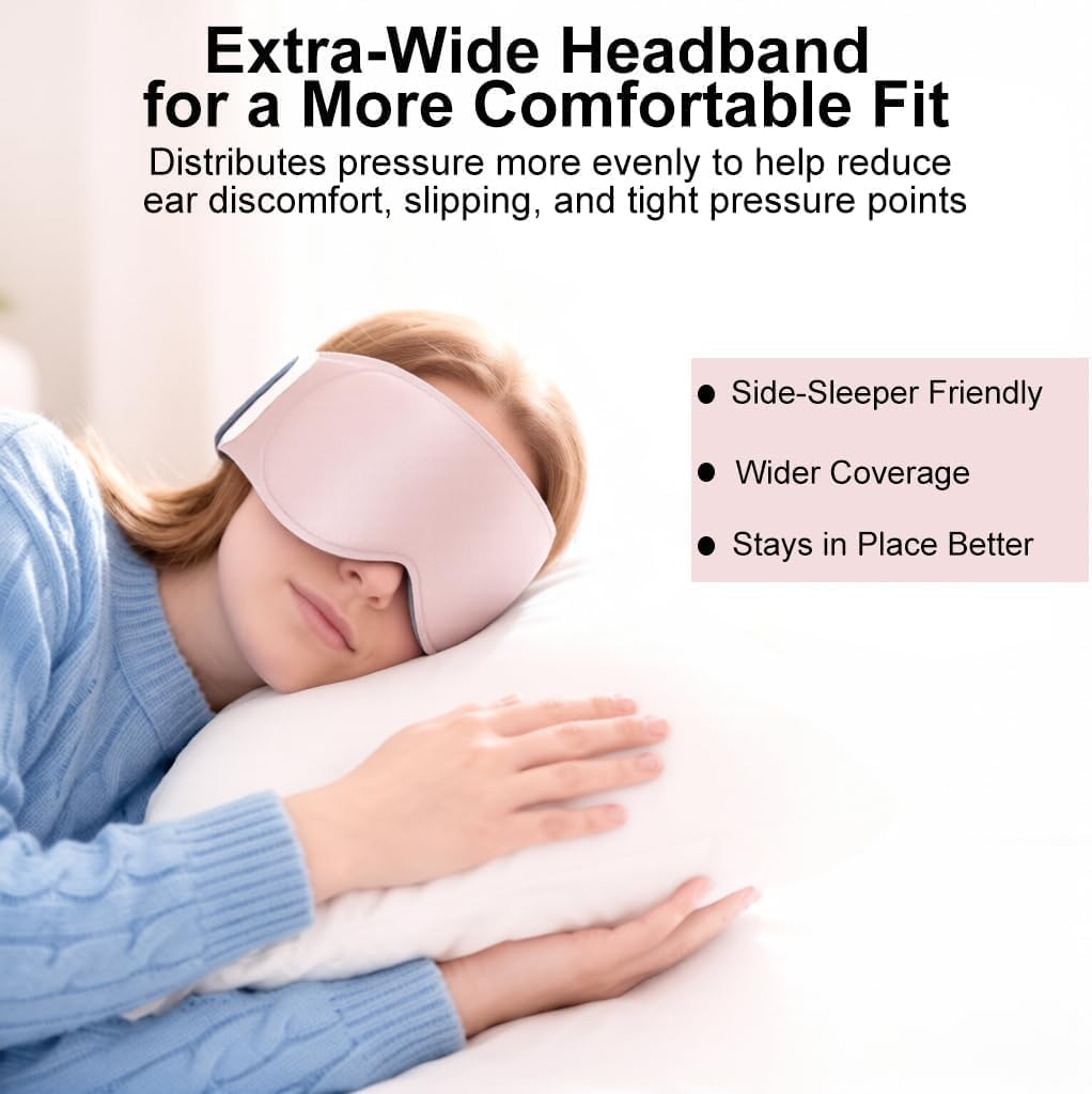Weighted Blackout Sleep Mask for Men, 3D Contoured Zero Eye Pressure, Lash-Friendly Deep Eye Cups, Adjustable Slide Buckle Strap, Office Nap & Business Travel Essential, Relaxation Gift for Him(Black)