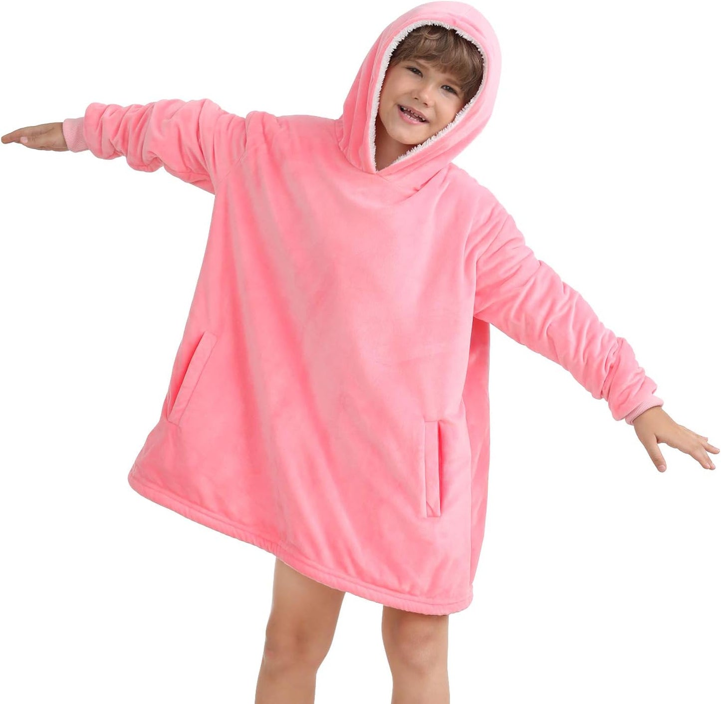 LetsFunny Blanket Hoodie,Oversized Wearable Sherpa Fleece Blanket Sweatshirt,Super Soft Warm Cozy with Giant Pocket,Gifts for Women Men Adults Teenagers, One Size Fits All