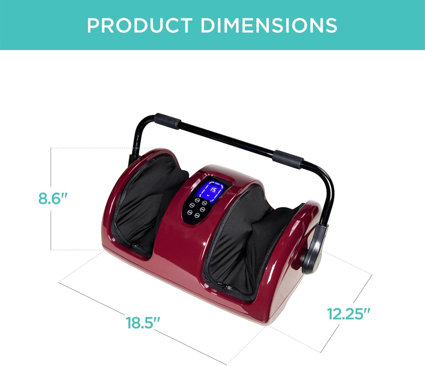 Best Choice Products Shiatsu Foot Massager with Heat for Plantar Fasciitis & Neuropathy, Kneading Foot & Calf Massager with Remote, 360° Adjustable Handle, Rolling & Compression Massage - Satin Black