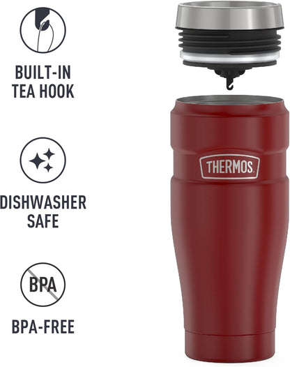 THERMOS Stainless King Vacuum-Insulated Travel Tumbler, 16 Ounce, Matte Steel