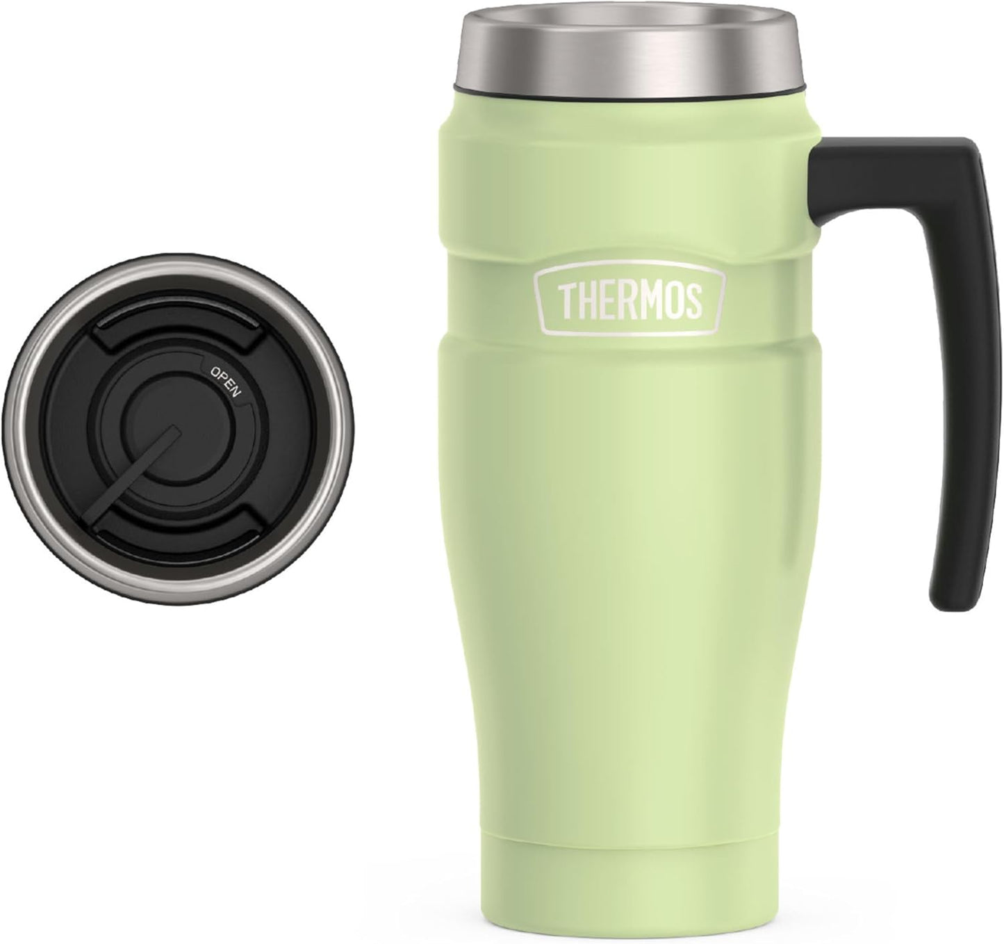 THERMOS Stainless King Vacuum-Insulated Travel Tumbler, 16 Ounce, Matte Steel