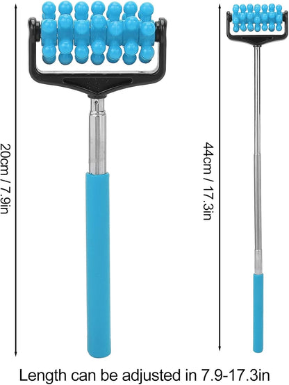 Ymiko Telescopic Massage Stick for Men and Women – Granular Body Roller for Neck, Back, Legs, Sky Blue