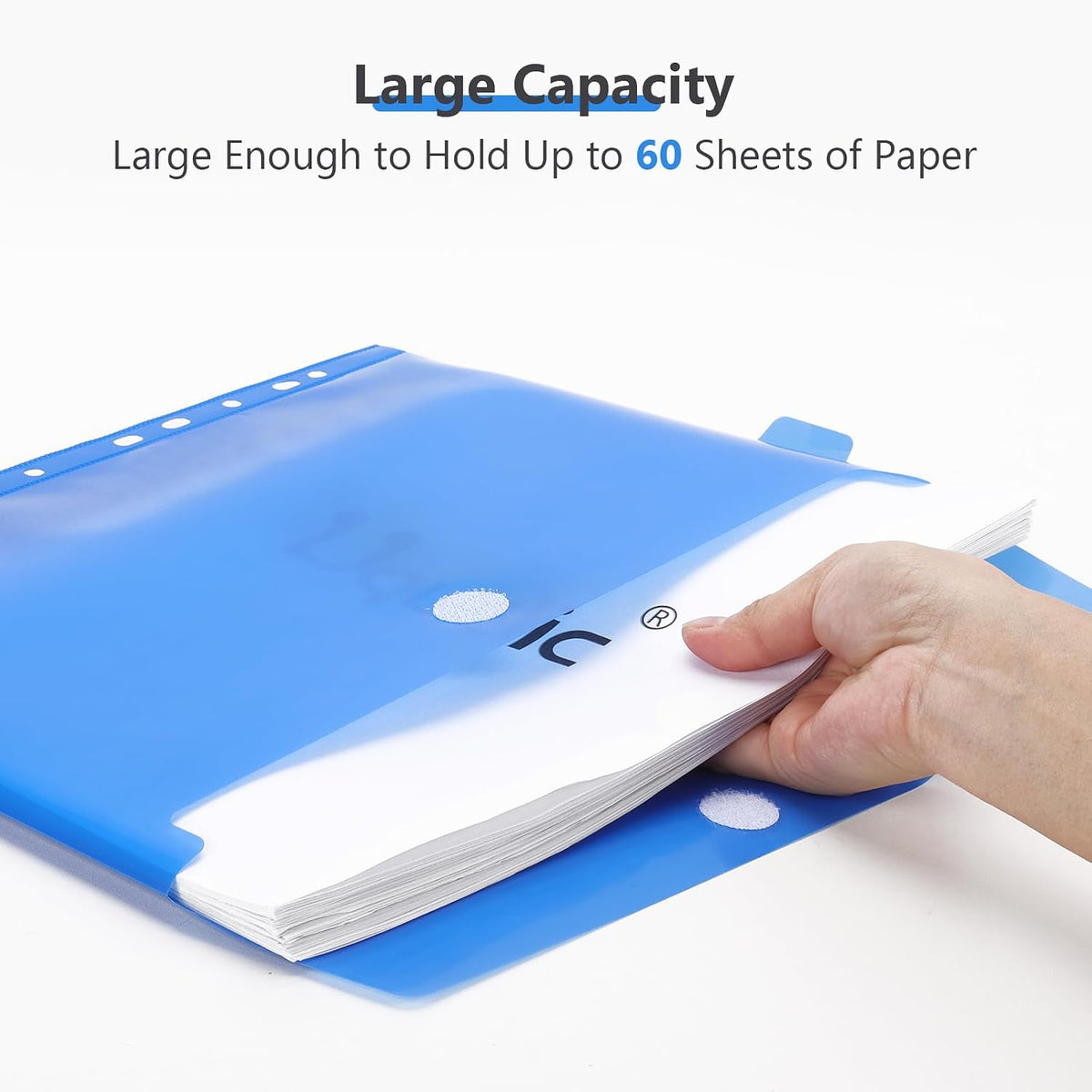 Uquelic Document Organizer, Soft PVC 3 Ring Binder with 12 Pockets