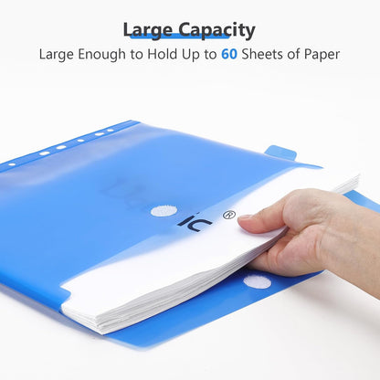 Uquelic Document Organizer, Soft PVC 3 Ring Binder with 12 Pockets