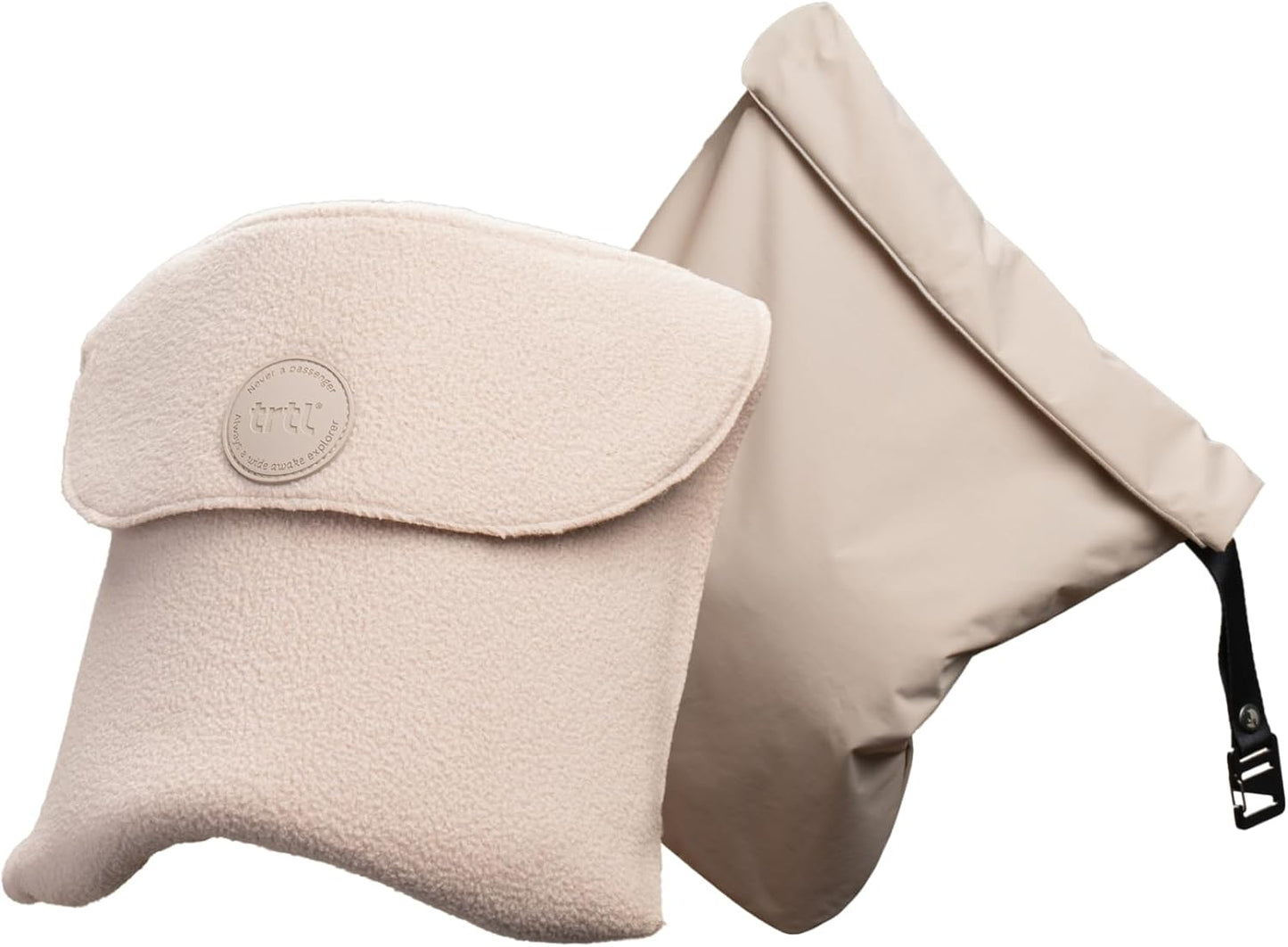 Trtl Travel Pillow Original 2.0 – Scientifically Proven Super Soft Travel Pillow with Premium Head & Neck Support – for Airplane Travel – Machine Washable – Lightweight & Compact – Sand Beige