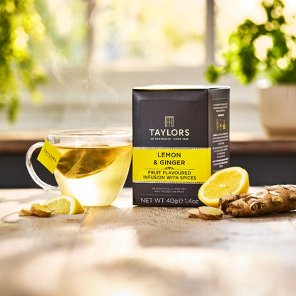 Taylors of Harrogate Lemon & Ginger Herbal Tea Bags, 20ct (Pack of 1)