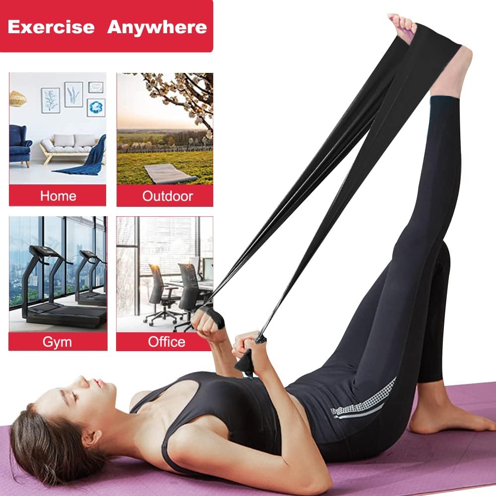 Resistance Bands for Home Workout,Long Exercise Band for Physical Therapy | Non-Latex 59inch Elastic Fitness Bands for Yoga,Pilates,Gym,Travel, Home Exercise Equipment for Women,Men,Pregnant,Seniors