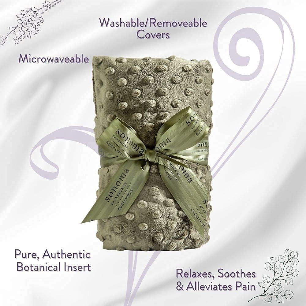 Sonoma Lavender Spa Heat Wrap for Neck, Shoulders and Lower Back, Microwaveable Lavender Aromatherapy Heating Pad, Removable and Washable Covers, Stress and Pain Relief (9" x 26", Arctic Circle)