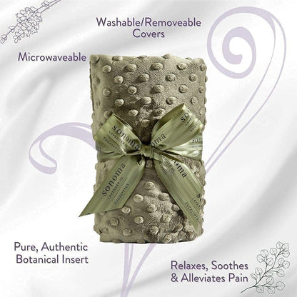 Sonoma Lavender Spa Heat Wrap for Neck, Shoulders and Lower Back, Microwaveable Lavender Aromatherapy Heating Pad, Removable and Washable Covers, Stress and Pain Relief (9" x 26", Arctic Circle)