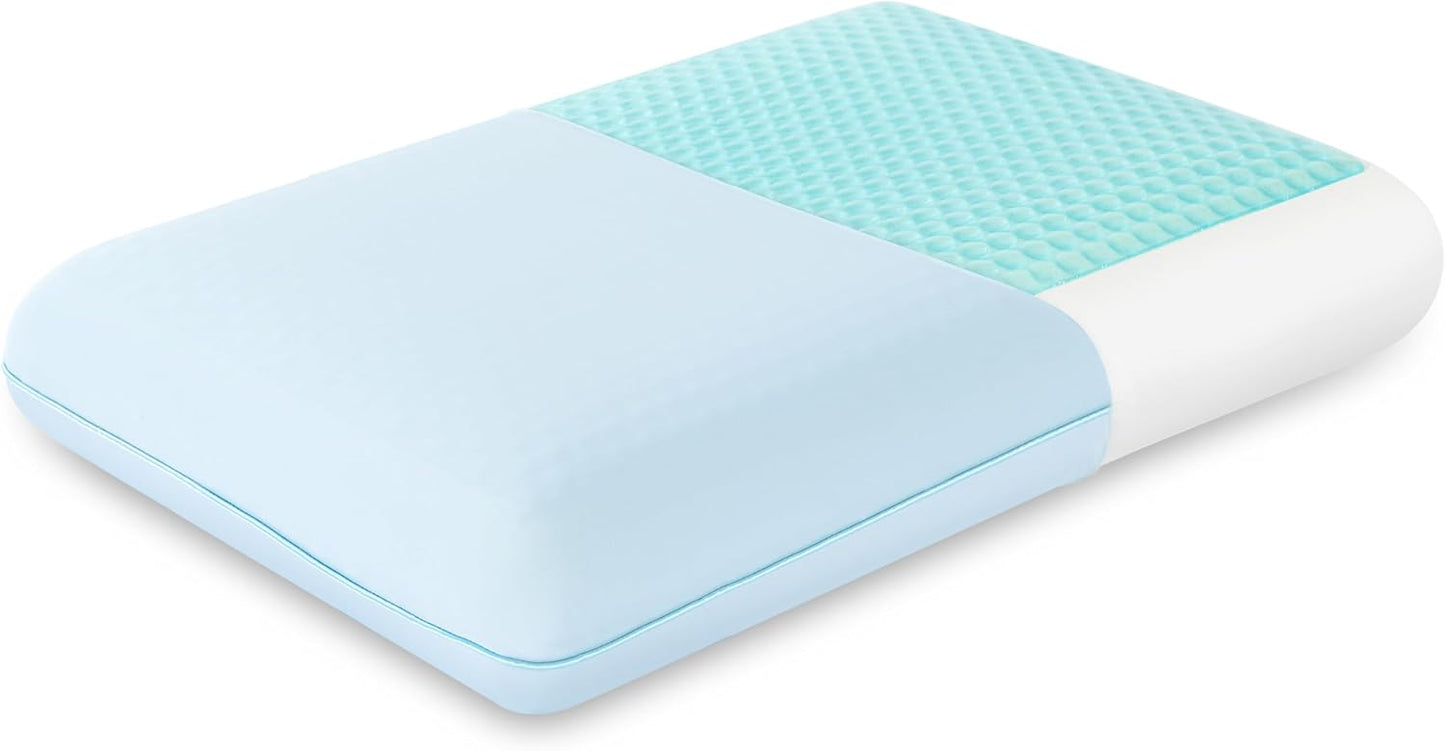 EGOHOME Cooling Gel Memory Foam Pillow - Reversible Cooling Cover, Neck Support for Side, Back and Stomach Sleepers, Removable & Machine Washable, All-Season Comfort, Standard Size, Purple