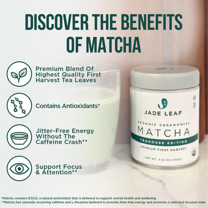 Jade Leaf Ceremonial Grade Matcha Powder, 30g / 1.06oz Tin