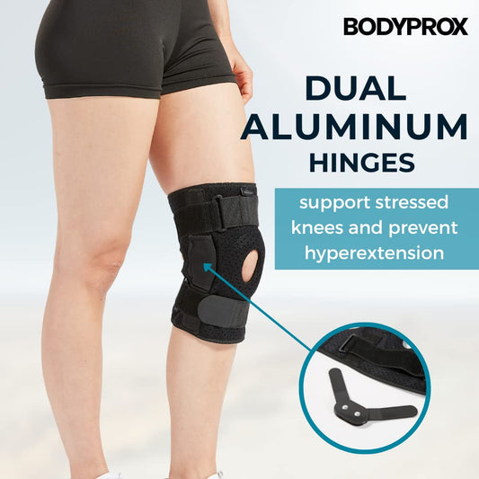 Bodyprox Hinged Knee Brace for Men and Women, Knee Support for Swollen ACL, Tendon, Ligament and Meniscus Injuries
