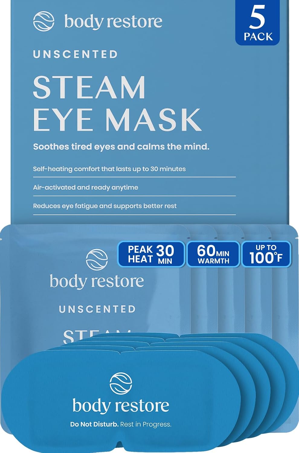 Body Restore Heated Eye Mask for Dry Eyes 30 Pack – Fathers Day Gift for Dad, Birthday Gifts for Women and Men, Self Heating Warm Compress, Relaxation – Variety
