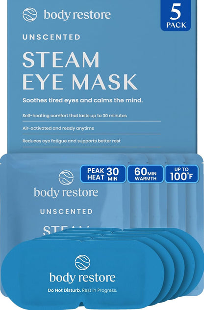 Body Restore Heated Eye Mask for Dry Eyes 30 Pack – Fathers Day Gift for Dad, Birthday Gifts for Women and Men, Self Heating Warm Compress, Relaxation – Variety