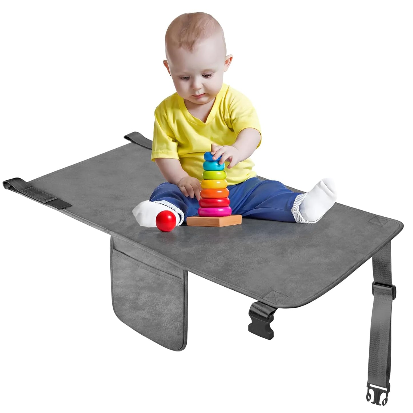 COZYBONDER Toddler Airplane Bed, Kids Airplane Seat Extender Travel Bed, Kids Airplane Travel Essentials, Airplane Must Have for Toddlers, Portable Plane Foot Rest for Flights