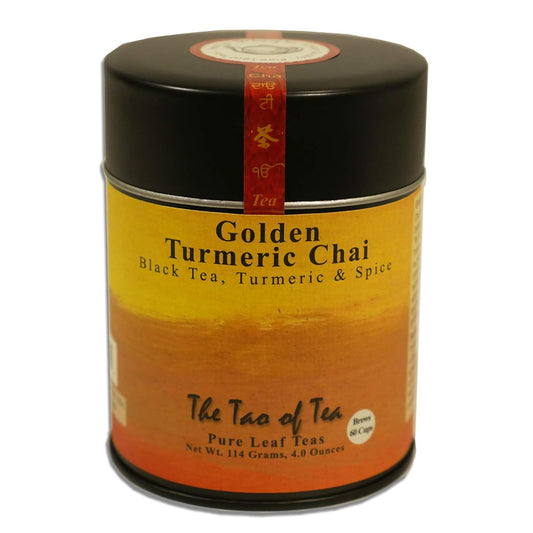 The Tao of Tea Golden Turmeric Chai, Loose Leaf Chai Tea with Turmeric, 4 Oz