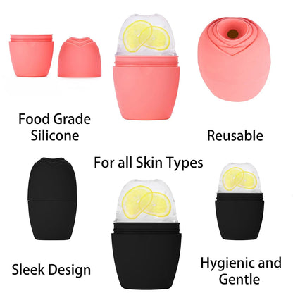 Evmliy 2Pack Ice Face Roller, Silicone Ice Roller for Face to Tighten and Lift Skin, for Face & Eye Puffiness Relief, Reusable Facial Mold for Neck to Enhance Natural Glow, Skin Care for Women Beauty