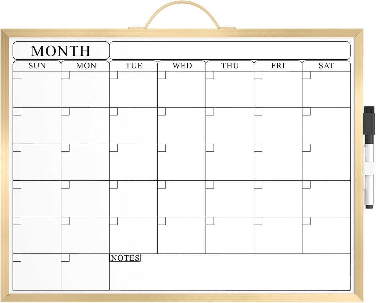 MaxGear Monthly Calendar Whiteboard, Magnetic Double-Sided Board, 16" x 12"