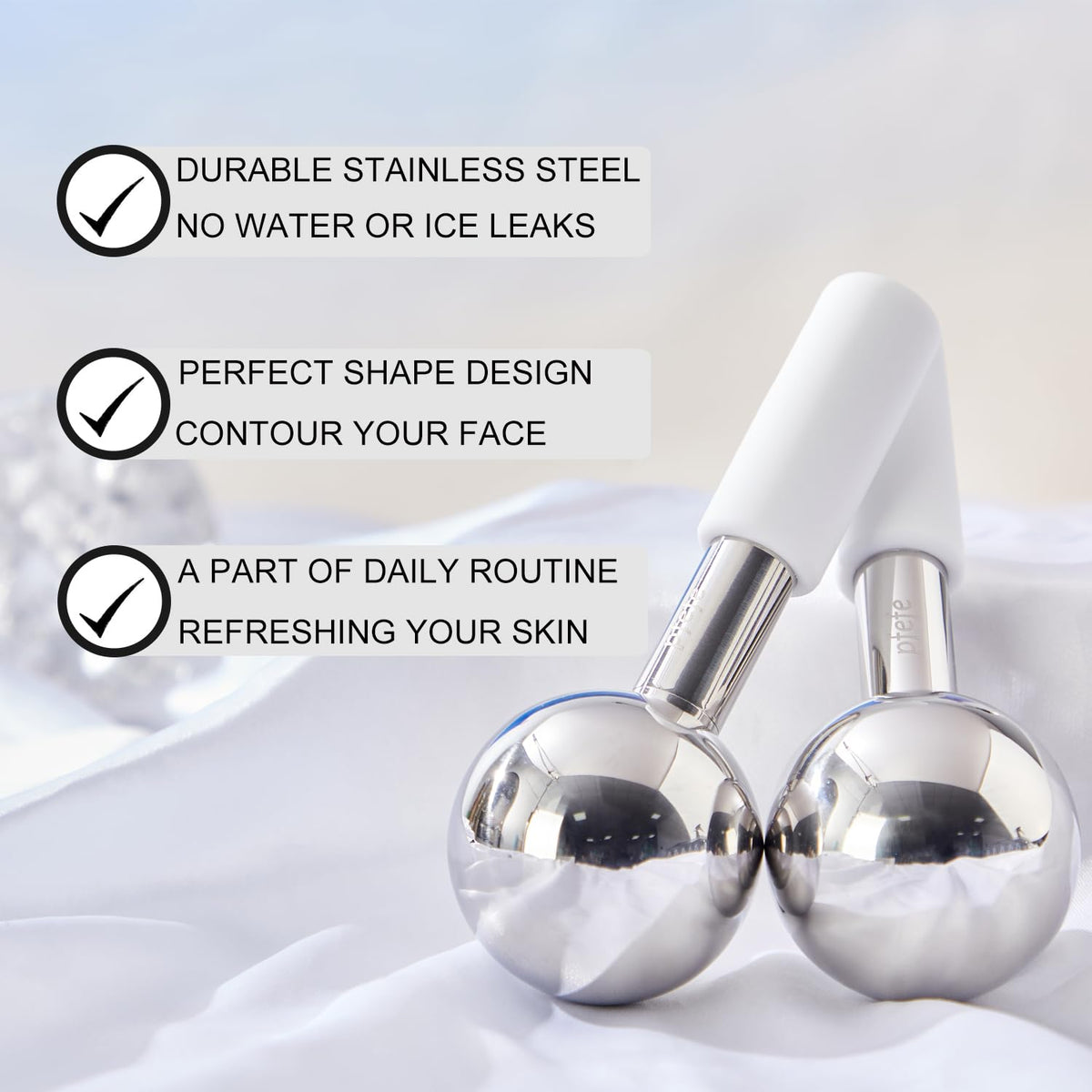 360 Rotating Ice Globes for Face Eyes, Facials Cold Roller for Puffy Eyes