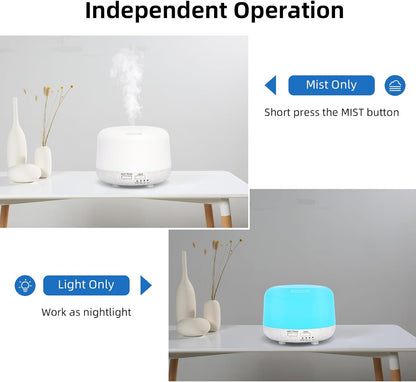 SPLITSKY Aromatherapy Essential Oil Home Diffuser with Remote Control, 300ML Large Room Cool Mist Air Humidifier, 8 Hours Quiet Operation, Timer, 7 Colors LED Night Night，Suitable Home,Yoga.