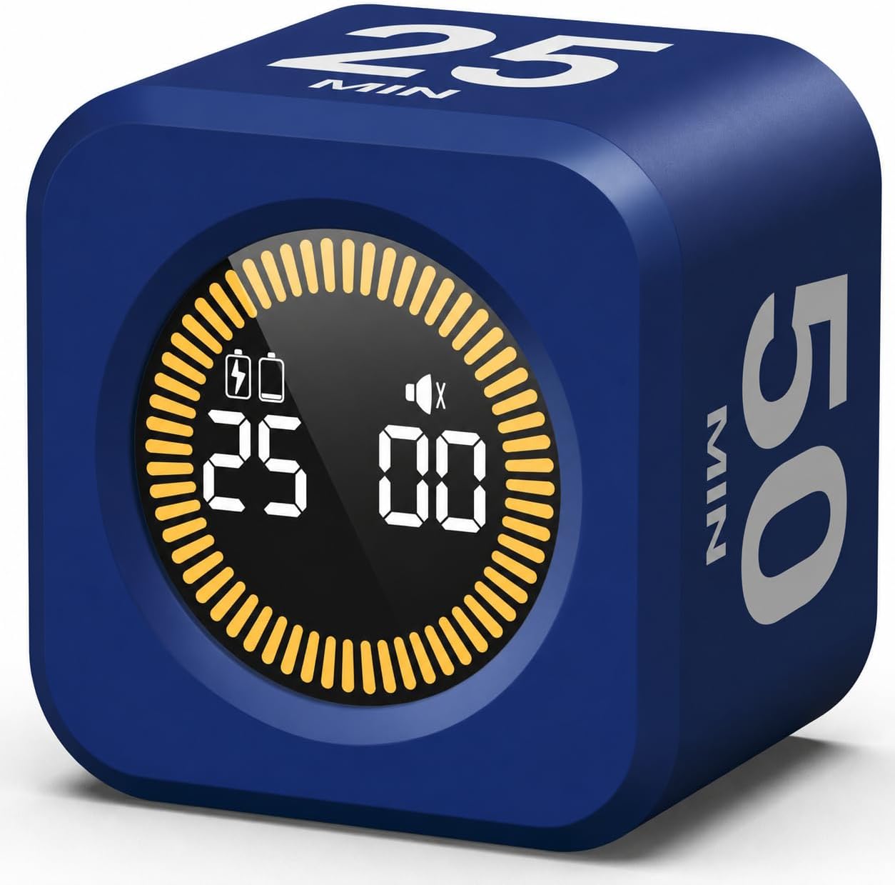 KADAMS Pomodoro Timer Visual - Productivity Pomodoro Cube, 5/10/25/50 Min Countdown & Countup, Silent – Ideal for Work Study Cook Workout Kitchen School Classroom Office ADHD Gift Kids (1, Black)