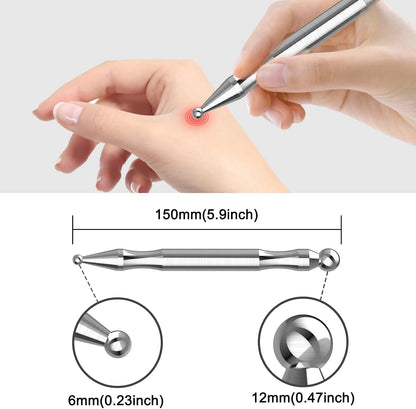 Melonsun Stainless Steel Acupuncture Pen for TMJ Relief, FSA-HSA-Eligible TMJ Massager for Jaw Clenching, Acupressure Facial Tool for Face Reflexology & Full-Body Pressure Point Massage