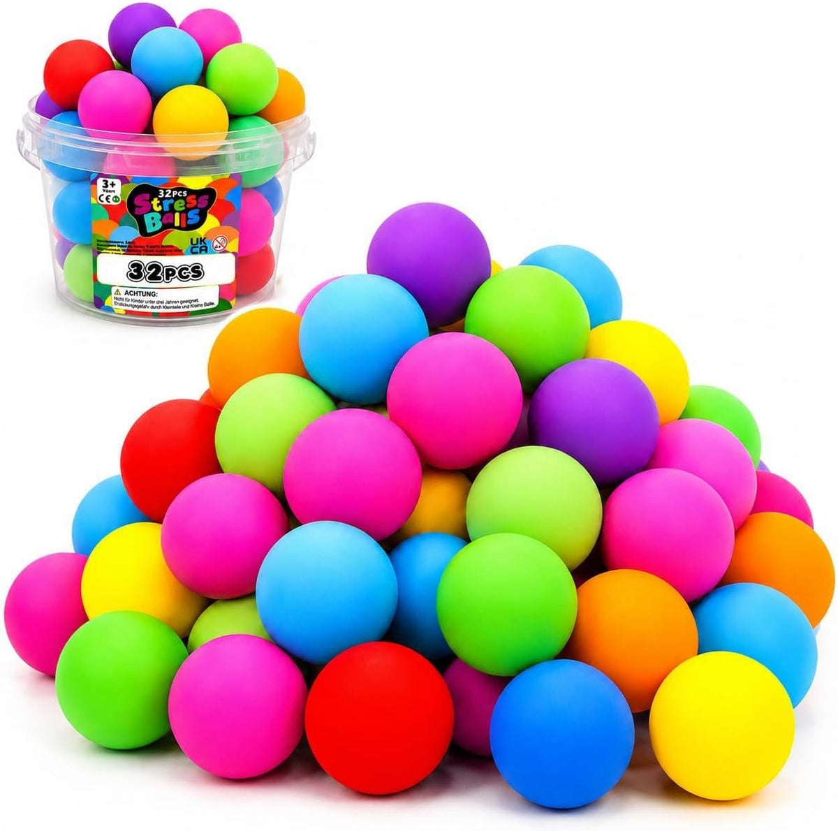 Squishy Stress Balls for Kids Adults: 18 Pack Fidget Toy Bulk for Prize