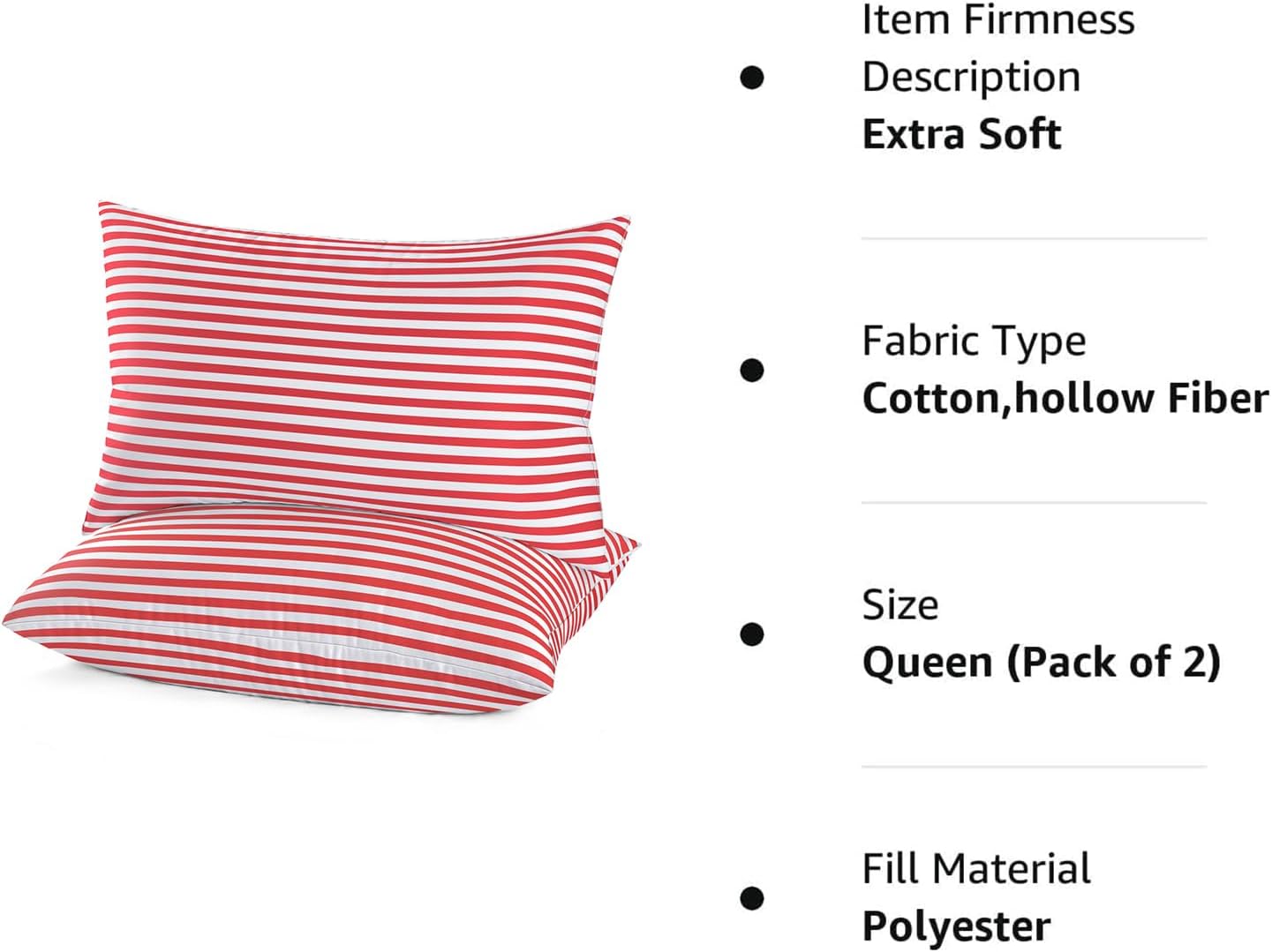 EIUE Hotel Collection Bed Pillows for Sleeping 2 Pack Queen Size，Pillows for Side and Back Sleepers,Super Soft Down Alternative Microfiber Filled Pillows,20 x 30 Inches
