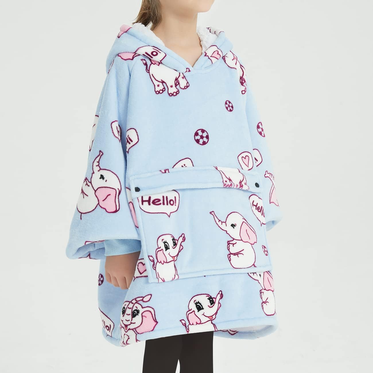 KFUBUO Wearable Blanket Hoodie for Adults Sherpa All Patterns Cat Oversized Sweatshirt Blanket with Pockets for Women