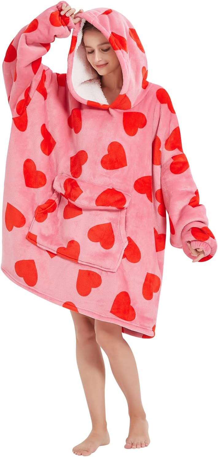Fiosnow Sun and Moon Blanket Hoodies for Women and Men Adult Oversize Wearable Blanket Hoodies for Soft and Warm