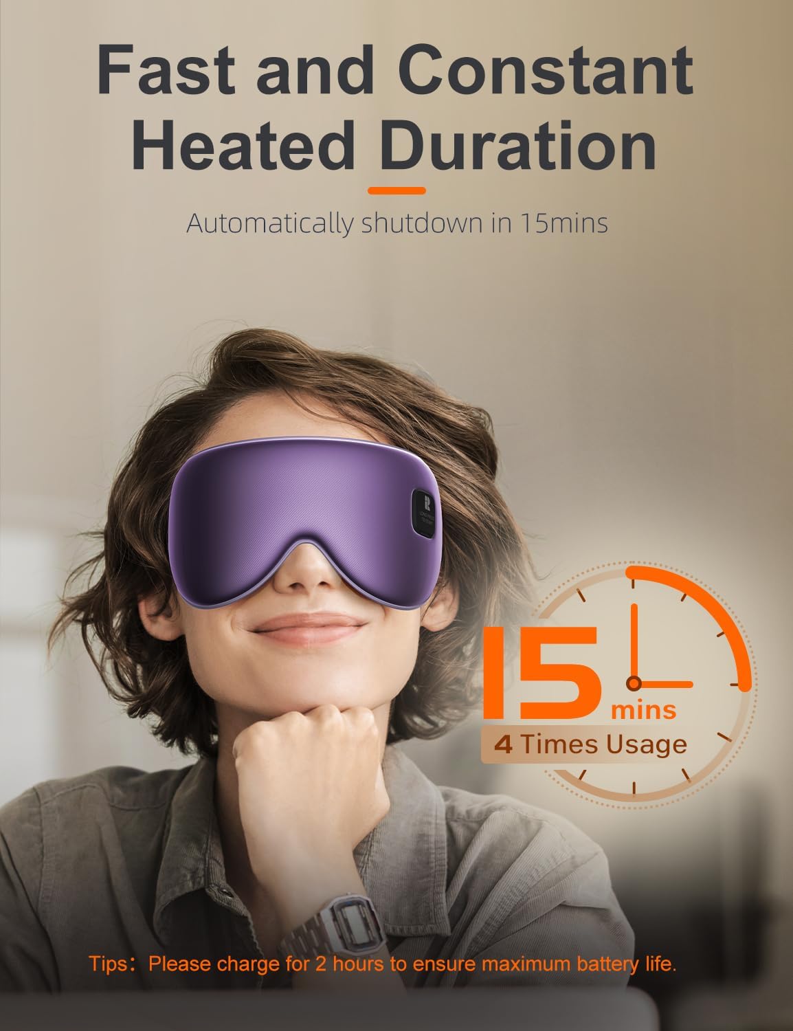 Silk Cordless Heated Eye Mask, Compress Heating Pad for Dry Eye Stye Eye Strain, Electric Warm Eye Mask for Airplane Sleeping, Blackout Eye Mask for Travel, Idea for Women/Men (Silk-Grey)