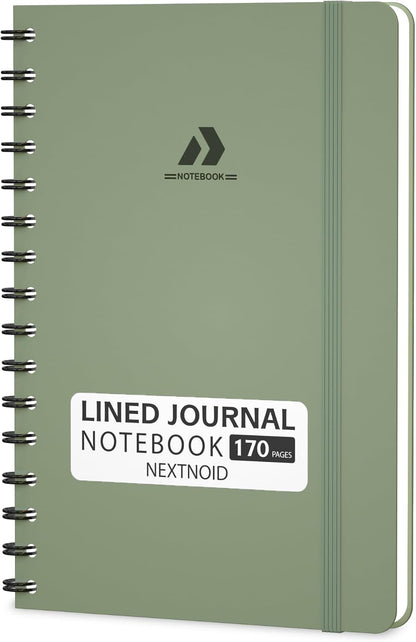 Nextnoid Lined Spiral Notebook Journal For Women & Men - A5(5.8" x 8.3") 170 Pages, Hardcover Notebooks for Work & Note Taking, College Ruled Journals for Writing - Grey