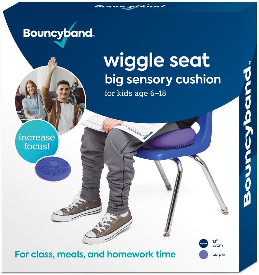Bouncyband – Wiggle Seat – Purple, 13” D – Large Sensory Cushion for Kids