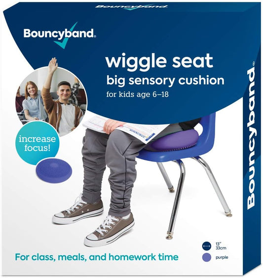 Bouncyband – Wiggle Seat – Purple, 13” D – Large Sensory Cushion for Kids