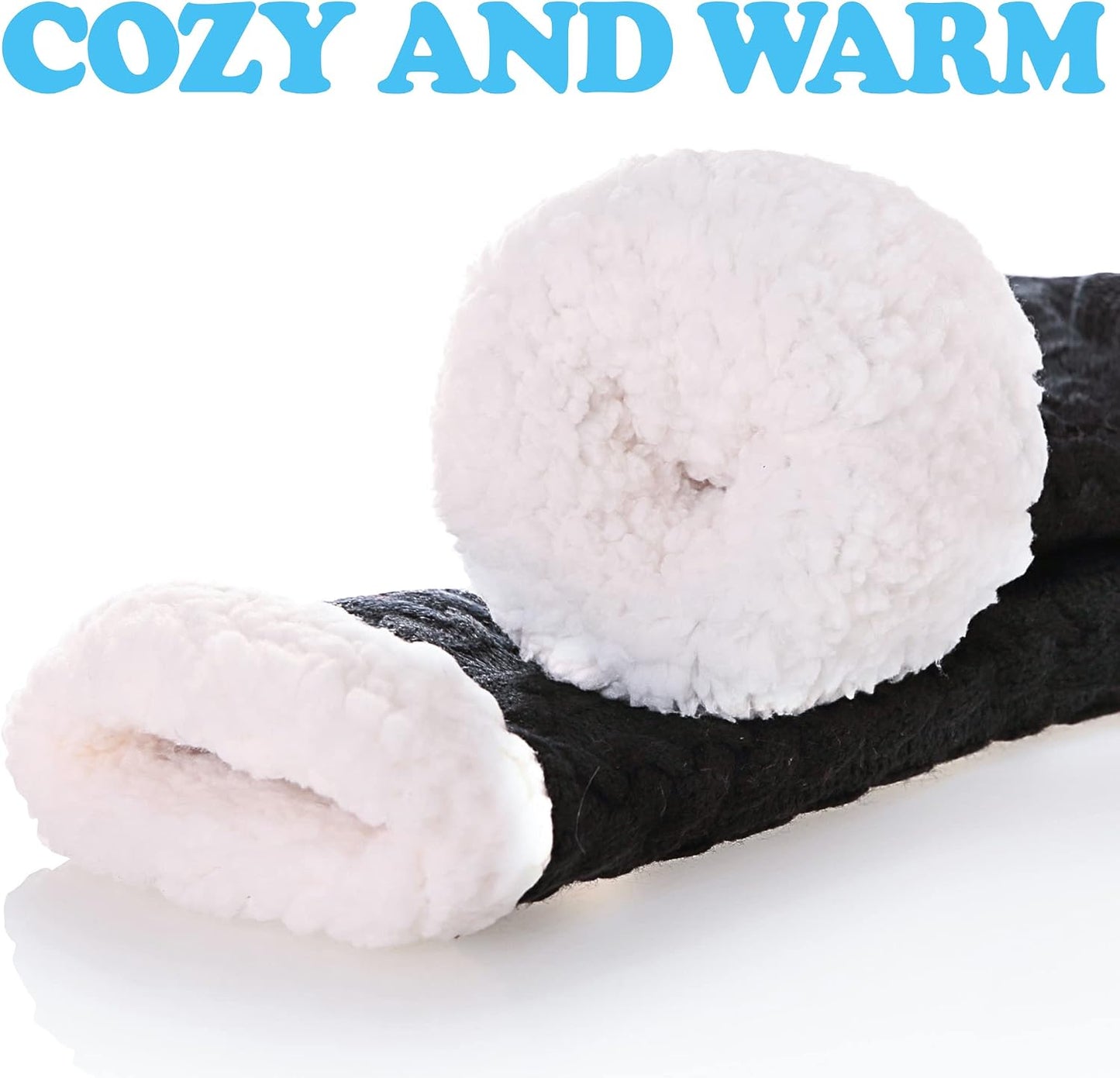 SDBING Women's Winter Super Soft Warm Cozy Fleece Lined Fuzzy Slipper Socks with Grippers