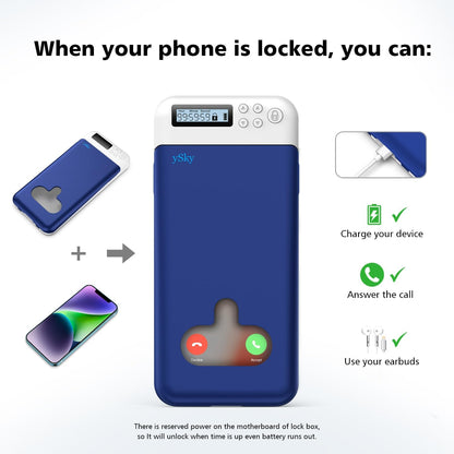 ySky Timed Lock Box, Portable Phone Locker with Self-Control Timer for iPhone, Android, Helping Kids, Students, Adults Focus Back, Mobile Phone Addiction Control (Green)
