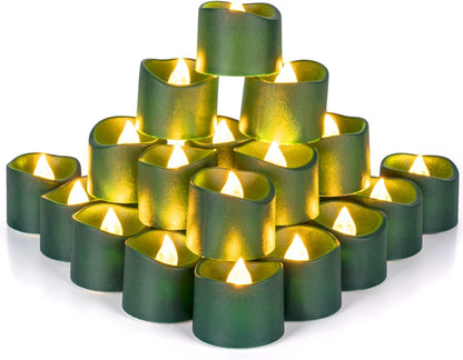 Homemory 24-Pack Flameless LED Tea Lights Candles Battery Operated, 200+Hour Fake Electric Candles TeaLights for Votive, Aniversary, Wedding Centerpiece Table Decor, Funeral, Halloween, Christmas
