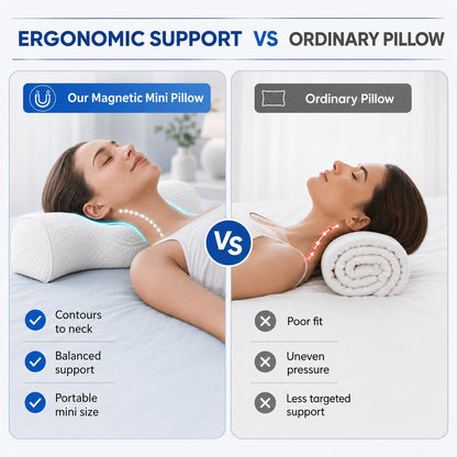 Cervical Neck Pillow, Memory Foam Neck Bolster for Sleeping, Washable Cover | polyester cover, slow rebound foam, magnet filling, raised dot texture, removable washable case, bed office chair travel