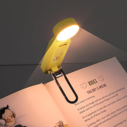 VAVOFO USB Rechargeable Book Light, Blue Light Blocking, Amber Clip-On Bookmark Shaped Reading Light, Eye Care 6 LEDs With 9 Lighting Modes for Bookworms (Grey)
