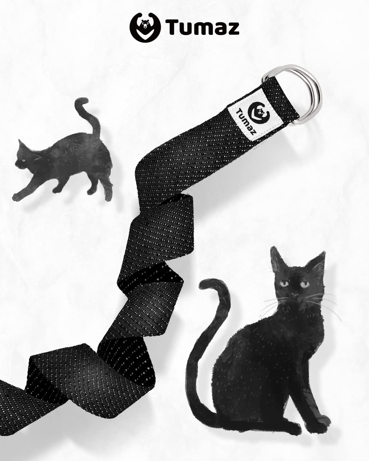 Tumaz Yoga Strap/Stretch Bands [15+ Colors, 6/8/10 Feet Options] with Extra Safe Adjustable D-Ring Buckle, Durable and Comfy Delicate Texture - Best for Daily Stretching, Physical Therapy, Fitness