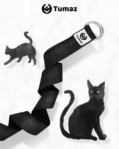Tumaz Yoga Strap/Stretch Bands [15+ Colors, 6/8/10 Feet Options] with Extra Safe Adjustable D-Ring Buckle, Durable and Comfy Delicate Texture - Best for Daily Stretching, Physical Therapy, Fitness