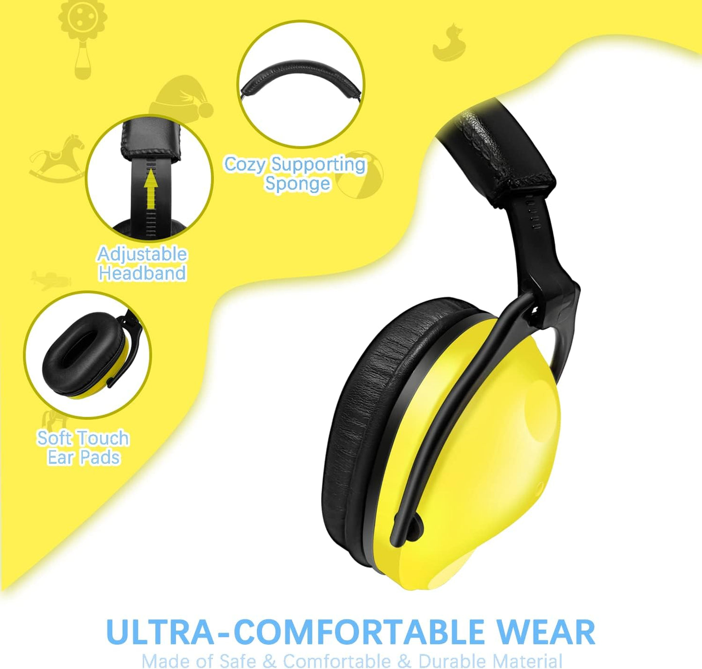 ZOHAN EM030 Kids Ear Protection, Noise Cancelling Headphones Ear Muffs for Autism Sensory, Safety Noise Reduction Hearing Protection for Monster Truck/Concerts/Fireworks/Air Shows