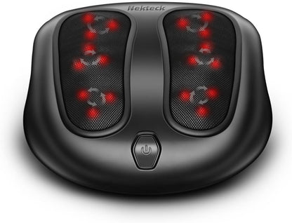 Nekteck Foot Massager with Heat, Shiatsu Heated Electric Kneading Foot Massager Machine for Neuropathy, Plantar Fasciitis, Feet Massage for Pain Relief, Circulation, Ideal Gifts for Man Woman Her Him